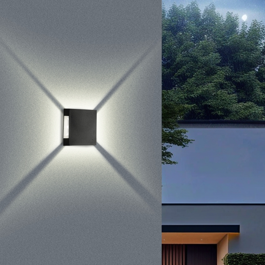 Brilagi - LED buitenwandlamp QUADRAY LED/4W/230V zwart IP65
