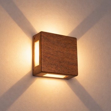 Brilagi - LED buitenwandlamp QUADRAY LED/6W/230V houtlook IP54