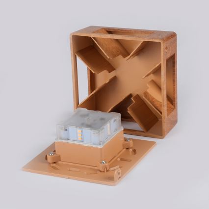 Brilagi - LED buitenwandlamp QUADRAY LED/6W/230V houtlook IP54