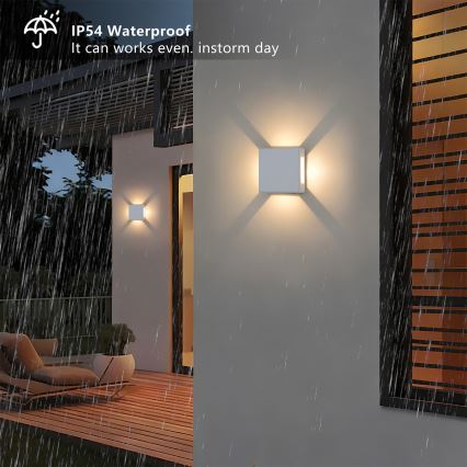 Brilagi - LED buitenwandlamp QUADRAY LED/6W/230V wit IP54