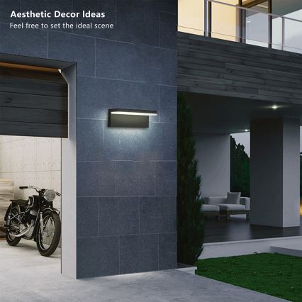 Brilagi - LED buitenwandlamp TESSI LED/10W/230V zwart IP54