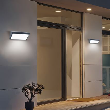 Brilagi - LED-dimbare buitenwandlamp TRIANGLE 1xE27/6W/230V 2700-6500K IP65 antraciet