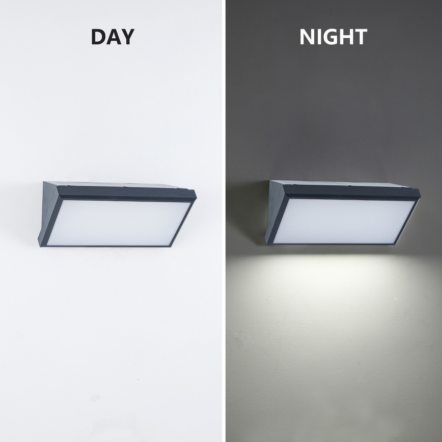 Brilagi - LED-dimbare buitenwandlamp TRIANGLE 1xE27/6W/230V 2700-6500K IP65 antraciet