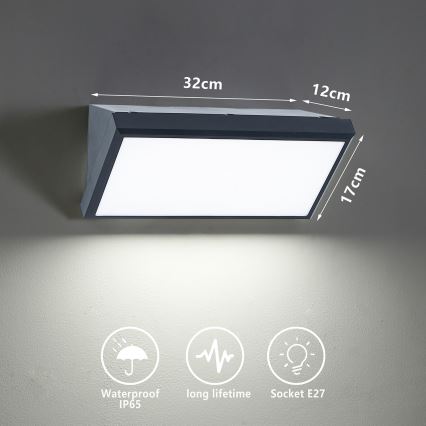 Brilagi - LED-dimbare buitenwandlamp TRIANGLE 1xE27/6W/230V 2700-6500K IP65 antraciet