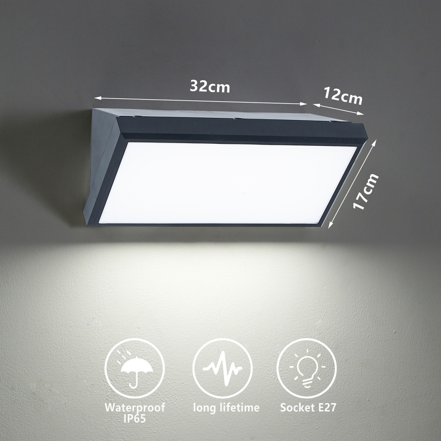 Brilagi - LED-dimbare buitenwandlamp TRIANGLE 1xE27/6W/230V 2700-6500K IP65 antraciet
