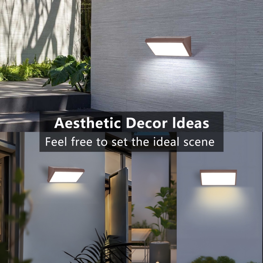 Brilagi - LED buitenwandlamp TRIANGLE LED/20W/230V 3000/4000/6500K bruin IP65