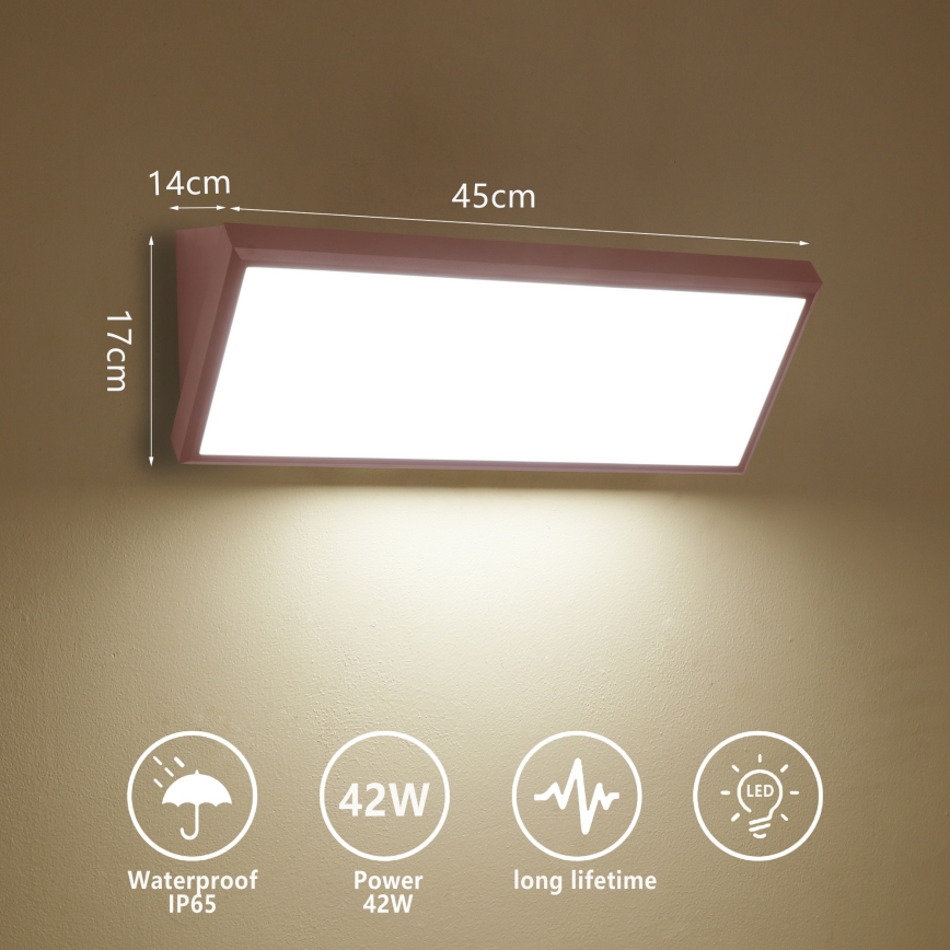 Brilagi - LED buitenwandlamp TRIANGLE LED/42W/230V 3000/4000/6500K bruin IP65