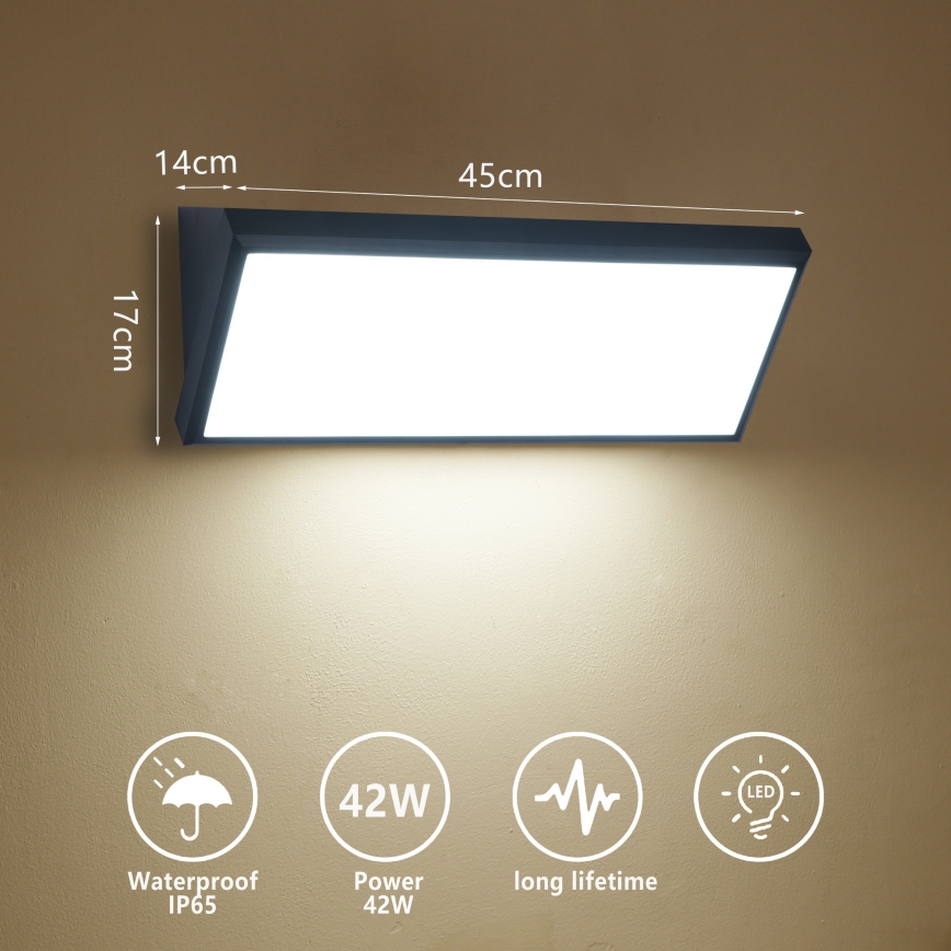 Brilagi - LED buitenwandlamp TRIANGLE LED/42W/230V 3000/4000/6500K zwart IP65