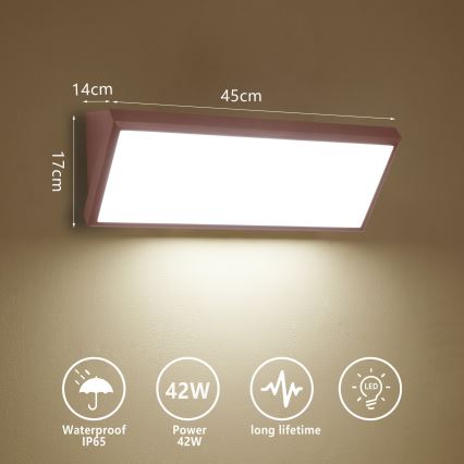 Brilagi - LED buitenwandlamp TRIANGLE LED/42W/230V bruin IP65