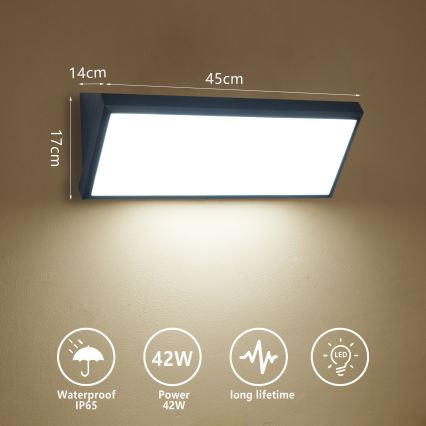 Brilagi - LED buitenwandlamp TRIANGLE LED/42W/230V zwart IP65