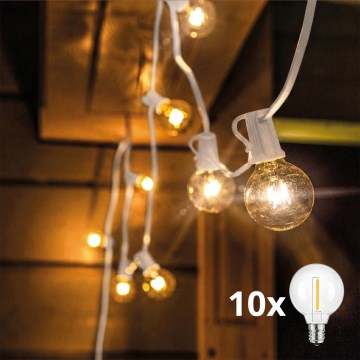 Brilagi - LED decoratief buitenlichtsnoer GIRLANDA 10xE12/0,6W/24V 8m wit IP44 warmwit