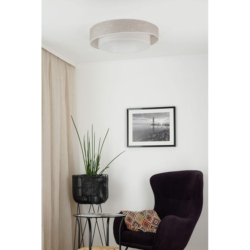 Brilagi - LED-dimbare plafondlamp DOVER SHINE LED/24W/230V Ø 60 cm 3000/4000/6500K grijs/crème + afstandsbediening