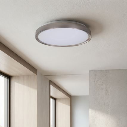 Brilagi - Dimbare LED-plafondlamp FANCIA LED/48W/230V 3000-6500K Ø 39 cm zilverkleurig + afstandsbediening
