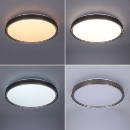 Brilagi - Dimbare LED-plafondlamp FANCIA LED/48W/230V 3000-6500K Ø 39 cm zilverkleurig + afstandsbediening