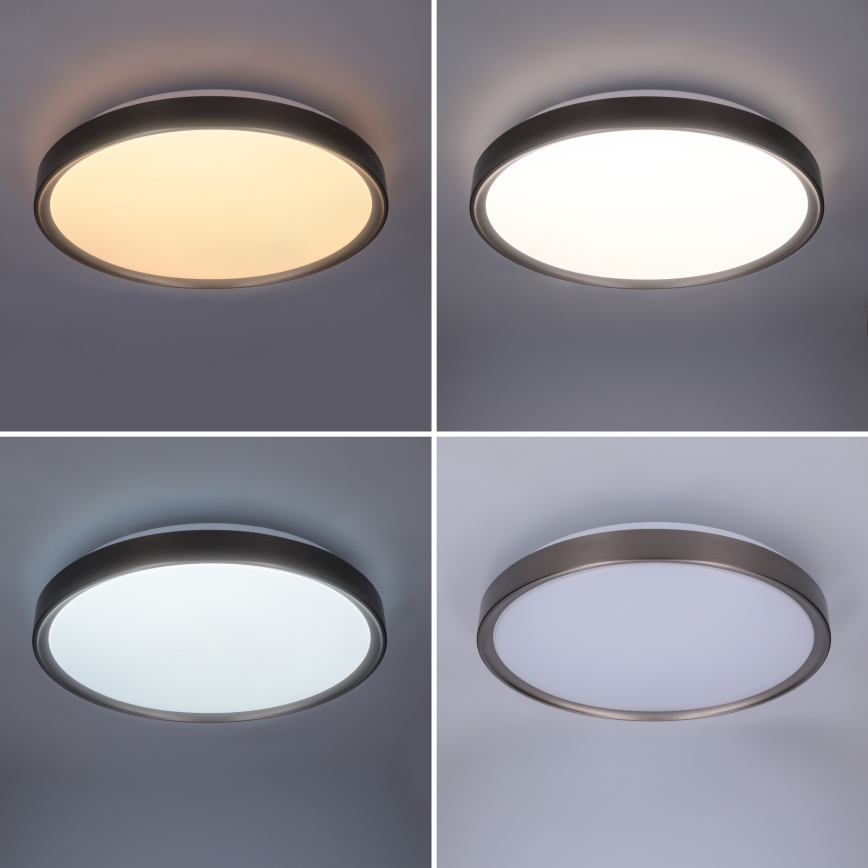 Brilagi - Dimbare LED-plafondlamp FANCIA LED/48W/230V 3000-6500K Ø 39 cm zilverkleurig + afstandsbediening