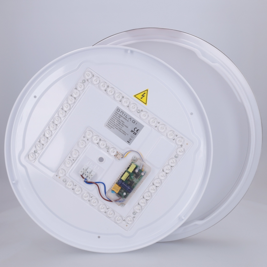 Brilagi - Dimbare LED-plafondlamp FANCIA LED/48W/230V 3000-6500K Ø 39 cm zilverkleurig + afstandsbediening