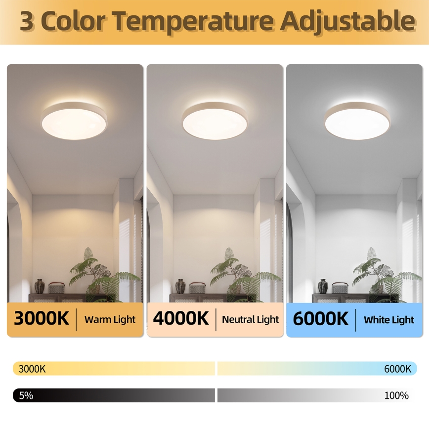 Brilagi - LED dimbare plafondlamp GLASS POOL DOUBLE LED/48W/230V 3000-6000K 40 cm beige + afstandsbediening