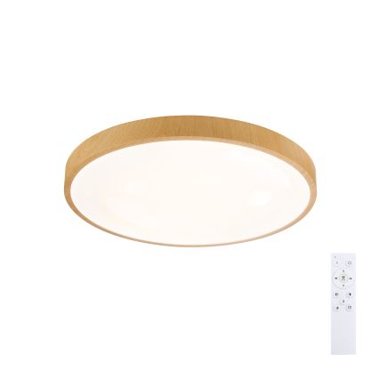 Brilagi - Dimbare LED-plafondlamp GLASS POOL DOUBLE LED/48W/230V 3000-6000K 40 cm houtdecor + afstandsbediening
