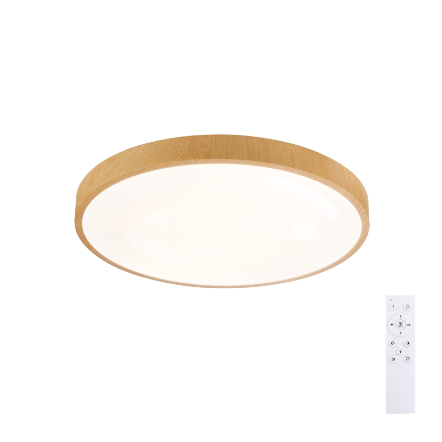 Brilagi - Dimbare LED-plafondlamp GLASS POOL DOUBLE LED/48W/230V 3000-6000K 40 cm houtdecor + afstandsbediening