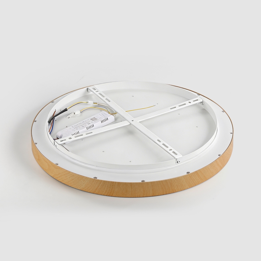 Brilagi - Dimbare LED-plafondlamp GLASS POOL DOUBLE LED/48W/230V 3000-6000K 40 cm houtdecor + afstandsbediening