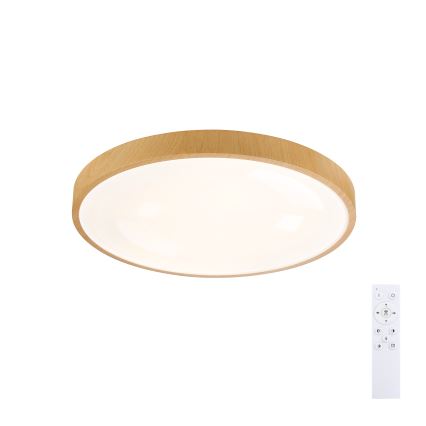 Brilagi - Dimbare LED-plafondlamp GLASS POOL DOUBLE LED/60W/230V 3000-6000K 50 cm houtdecor + afstandsbediening