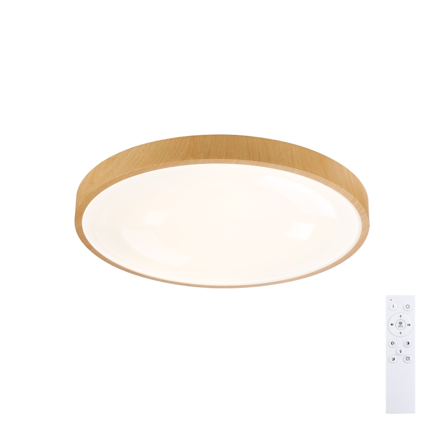 Brilagi - Dimbare LED-plafondlamp GLASS POOL DOUBLE LED/60W/230V 3000-6000K 50 cm houtdecor + afstandsbediening