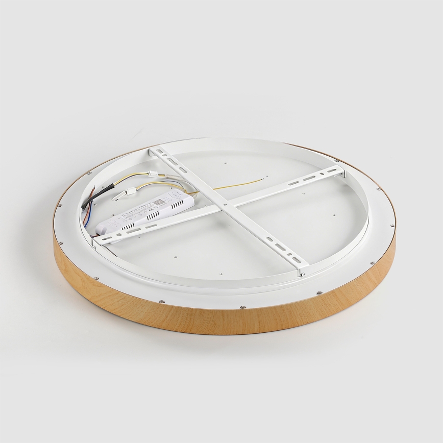 Brilagi - Dimbare LED-plafondlamp GLASS POOL DOUBLE LED/60W/230V 3000-6000K 50 cm houtdecor + afstandsbediening