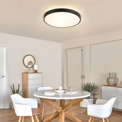 Brilagi - Dimbare LED-plafondlamp GLASS POOL DOUBLE LED/60W/230V 3000-6000K 50 cm zwart + afstandsbediening