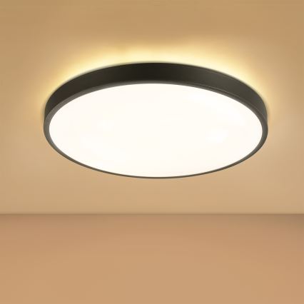 Brilagi - Dimbare LED-plafondlamp GLASS POOL DOUBLE LED/60W/230V 3000-6000K 50 cm zwart + afstandsbediening