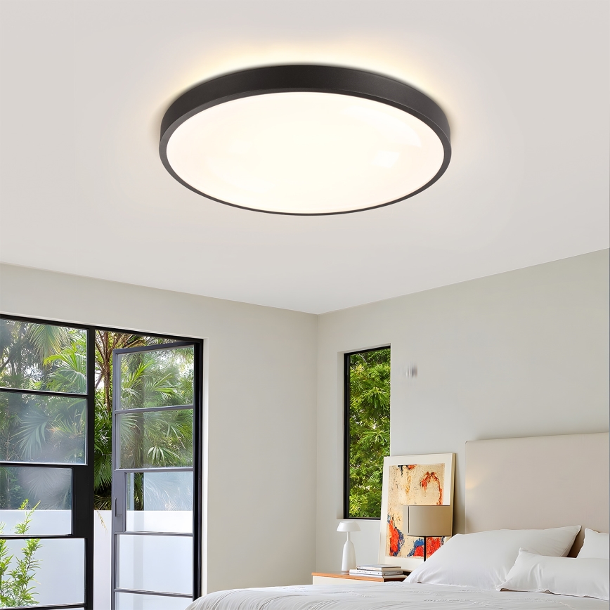 Brilagi - Dimbare LED-plafondlamp GLASS POOL DOUBLE LED/60W/230V 3000-6000K 50 cm zwart + afstandsbediening