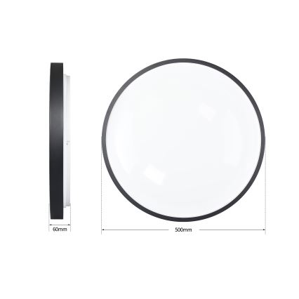 Brilagi - Dimbare LED-plafondlamp GLASS POOL DOUBLE LED/60W/230V 3000-6000K 50 cm zwart + afstandsbediening