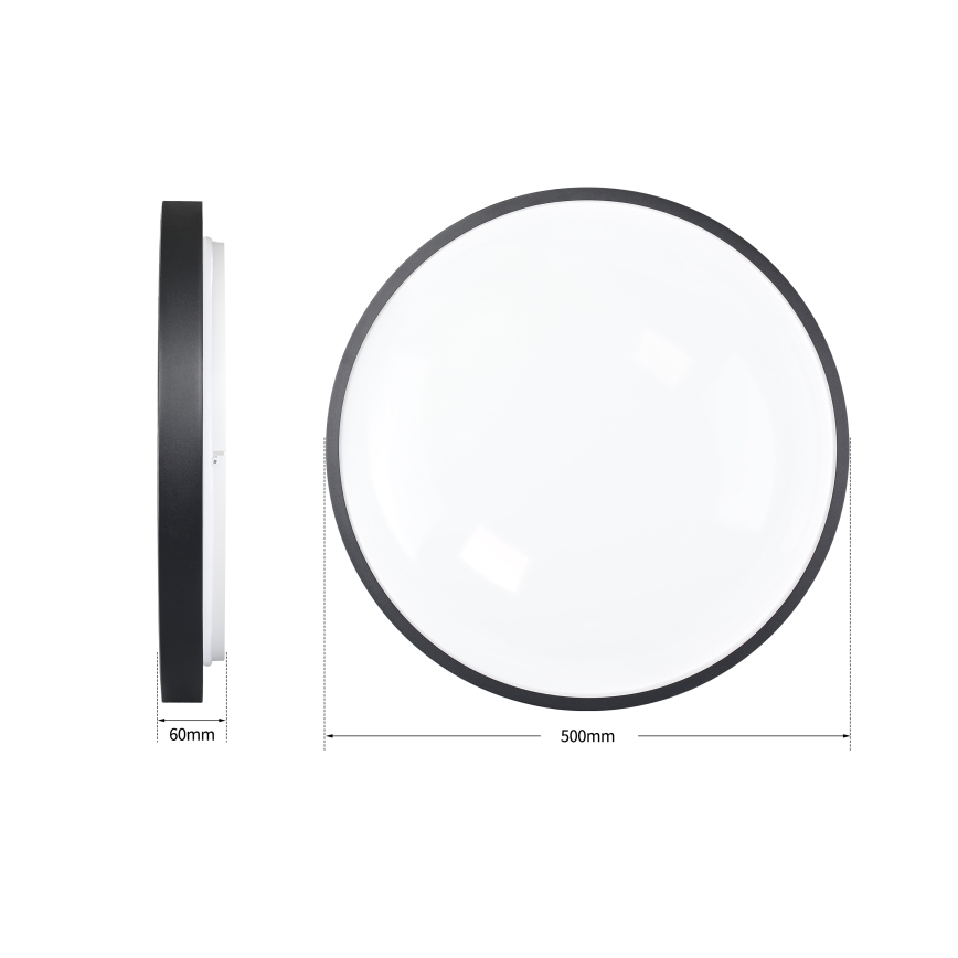 Brilagi - Dimbare LED-plafondlamp GLASS POOL DOUBLE LED/60W/230V 3000-6000K 50 cm zwart + afstandsbediening