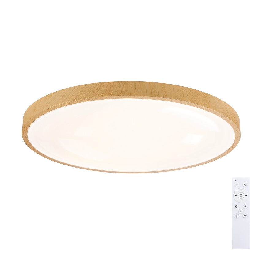 Brilagi - Dimbare LED plafondlamp GLASS POOL DOUBLE LED/80W/230V 3000-6000K 60 cm houtdecor + afstandsbediening