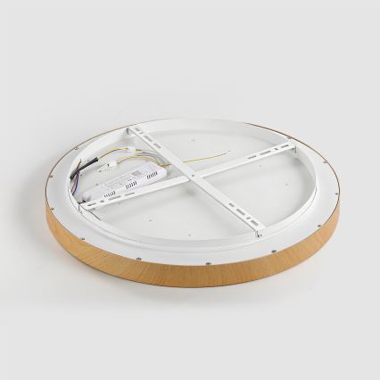 Brilagi - Dimbare LED plafondlamp GLASS POOL DOUBLE LED/80W/230V 3000-6000K 60 cm houtdecor + afstandsbediening