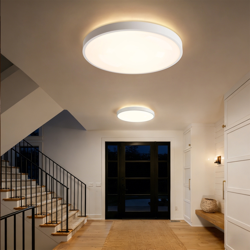 Brilagi - Dimbare LED-plafondlamp GLASS POOL DOUBLE LED/80W/230V 3000-6000K 60 cm wit + afstandsbediening