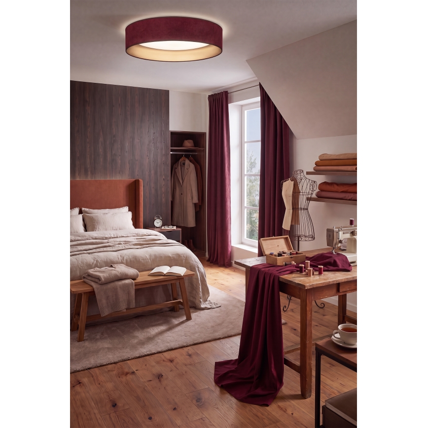 Brilagi - LED dimbare plafondlamp VELVET SMARTIX STARS LED/24W/230V 3000-6000K pr. 45 cm bordeaux/goud Wi-Fi Tuya Beacon + afstandsbediening