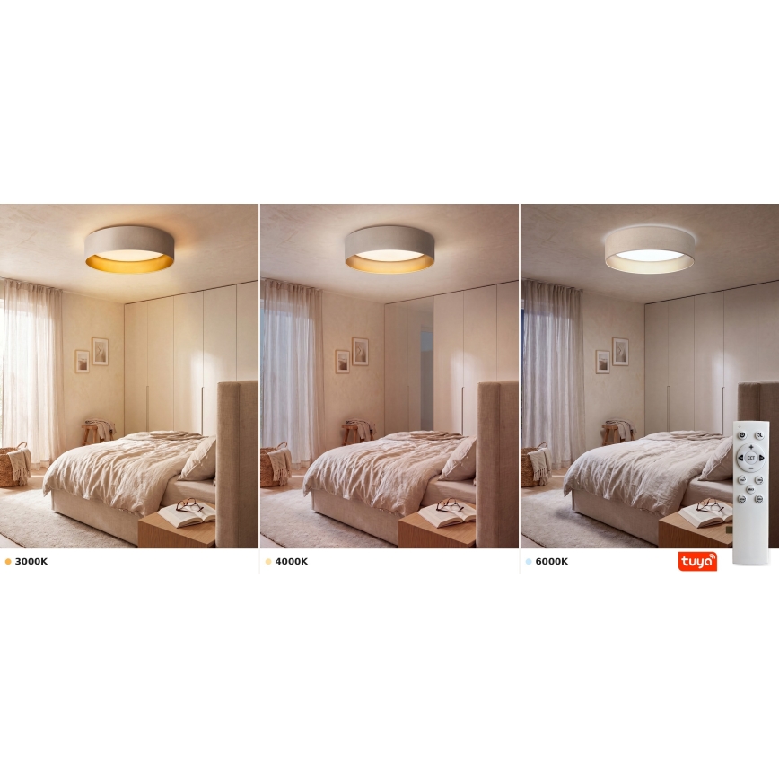 Brilagi - LED-dimbare plafondlamp VELVET SMARTIX STARS LED/36W/230V 3000-6000K Ø 55 cm crème/goud Wi-Fi Tuya Beacon + afstandsbediening