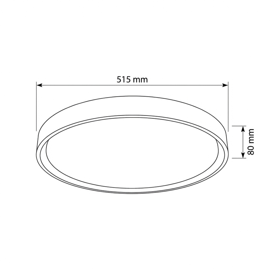 Brilagi - Dimbare LED-plafondlamp MATTEO, 60 W, 230 V, 3000–6500 K, Ø 51,5 cm, zwart, incl. afstandsbediening
