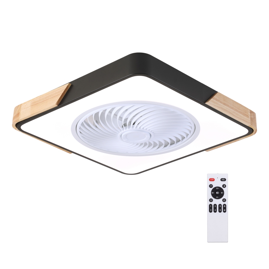 Brilagi - LED dimbare plafondlamp met ventilator LED/30W/230V 3000-6500K zwart/eik + afstandsbediening