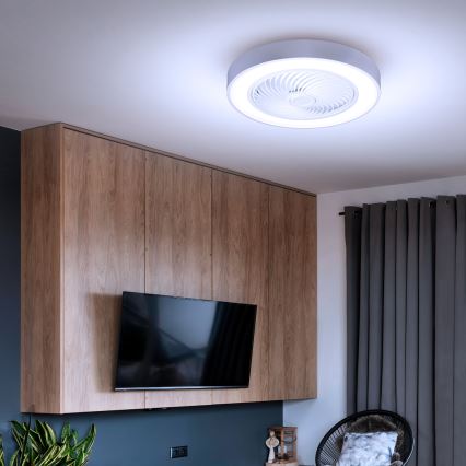 Brilagi - Dimbare LED-plafondlamp met ventilator, 30W, 230V, 3000–6500K, Ø 50 cm, wit + afstandsbediening