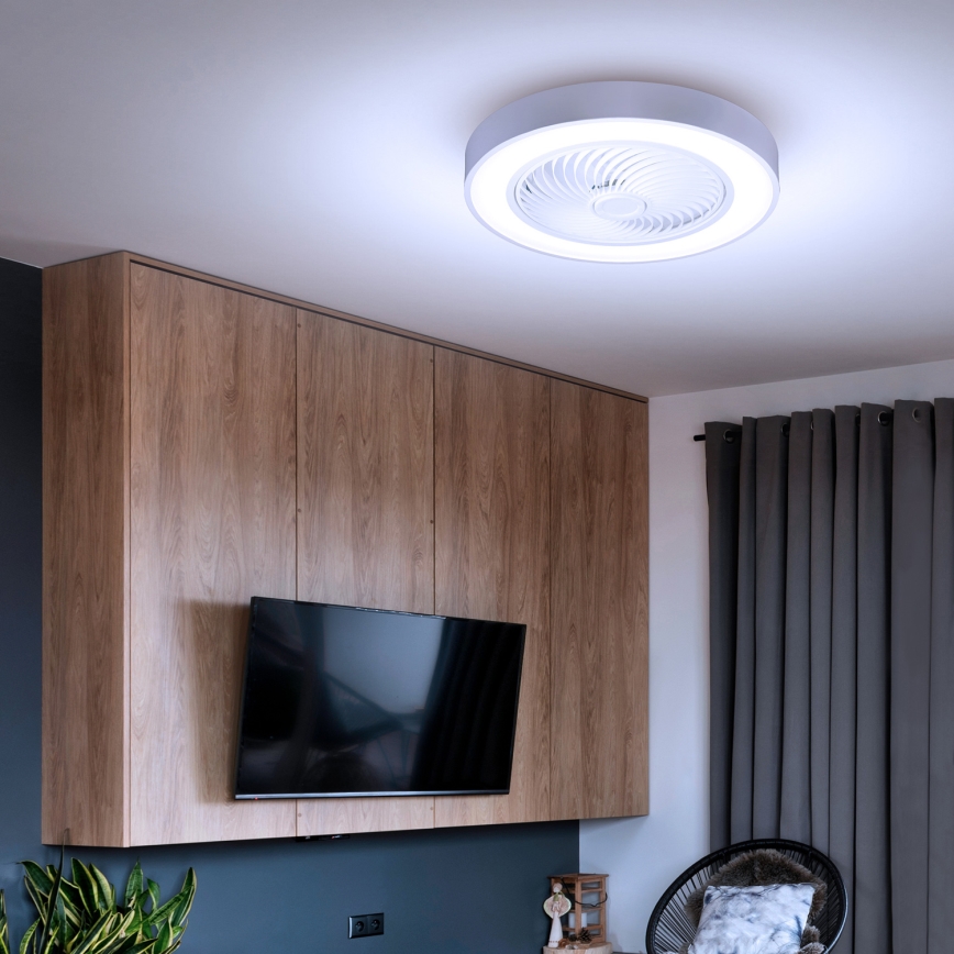 Brilagi - Dimbare LED-plafondlamp met ventilator, 30W, 230V, 3000–6500K, Ø 50 cm, wit + afstandsbediening