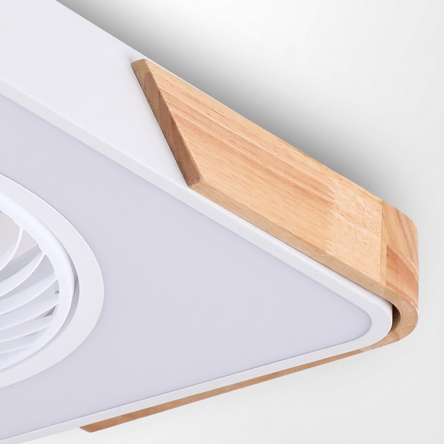 Brilagi - LED dimbaar plafondlamp met ventilator LED/30W/230V 3000-6500K wit/eik + afstandsbediening