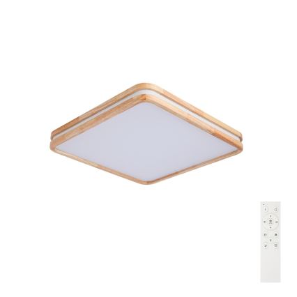 Brilagi - LED dimbare plafondlamp MOLINA SQUARE LED/80W/230V 3000-6000K eiken 60x60 cm + afstandsbediening