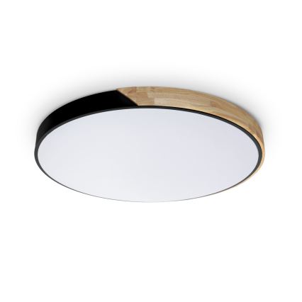 Brilagi - LED-dimbare plafondlamp PILANA LED/72W/230V 3000-6500K eik/zwart Ø 80 cm + afstandsbediening