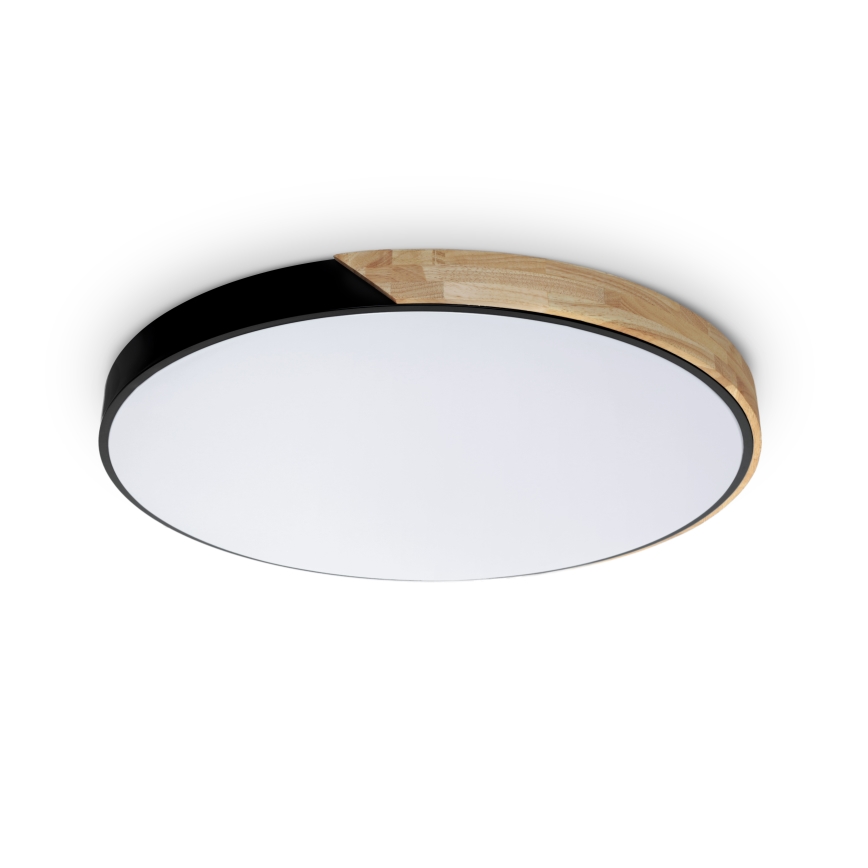 Brilagi - LED-dimbare plafondlamp PILANA LED/72W/230V 3000-6500K eik/zwart Ø 80 cm + afstandsbediening