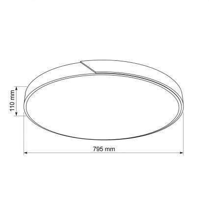 Brilagi - LED-dimbare plafondlamp PILANA LED/72W/230V 3000-6500K eik/zwart Ø 80 cm + afstandsbediening
