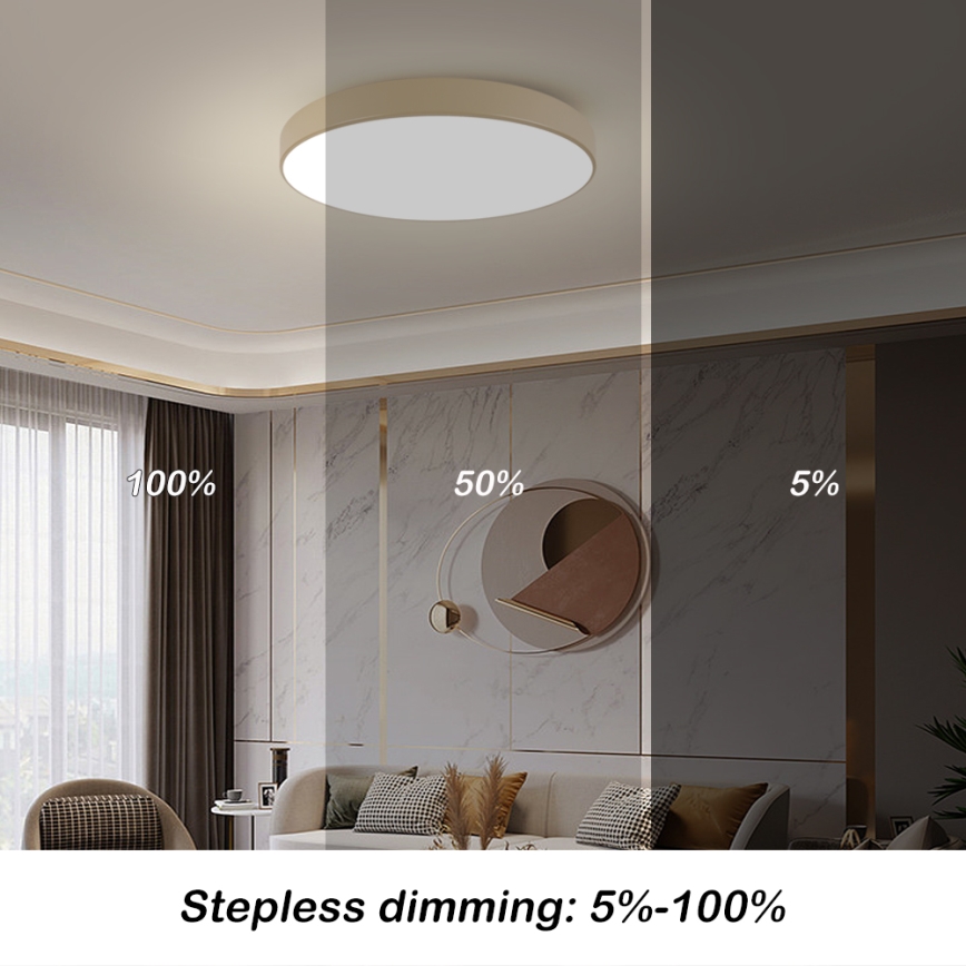 Brilagi - Dimbare LED-plafondlamp POOL SMART LED/100W/230V 3000-6000K 80 cm beige Wi-Fi Tuya + afstandsbediening