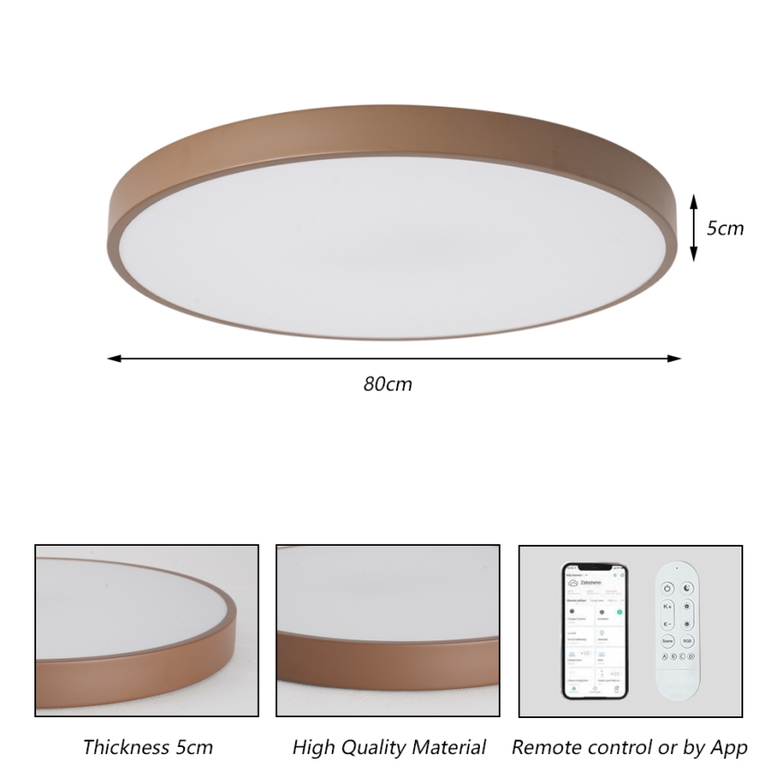Brilagi - POOL SMART dimbaar LED-armatuur LED/100W/230V Ø 80 cm 3000-6000K Wi-Fi Tuya + afstandsbediening bruin