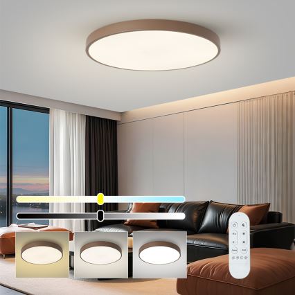 Brilagi - Dimbare LED-armatuur POOL SMART, 100 W, 230 V, Ø 80 cm, Tuya Wi‑Fi + afstandsbediening, bruin