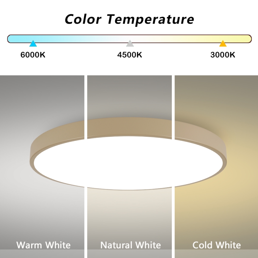 Brilagi - LED dimbare plafondlamp POOL SMART LED/128W/230V 3000-6000K 100 cm beige Wi-Fi Tuya + afstandsbediening